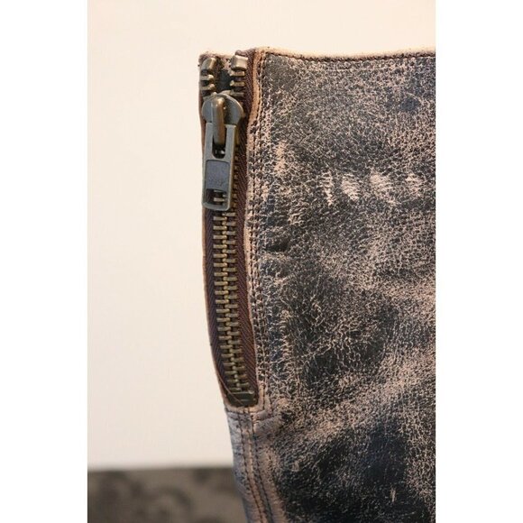 Bed Stu Women's Size 6.5 Brown Black Riding Boots Distressed Leather Tall Shoes - Picture 4 of 11